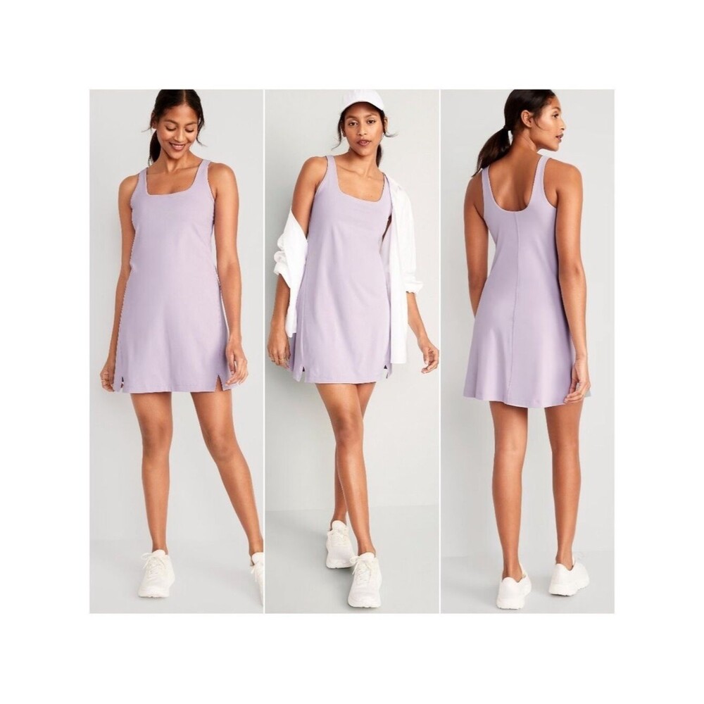 Old Navy Active Powersoft Lilac Square Neck Athletic Dress XS